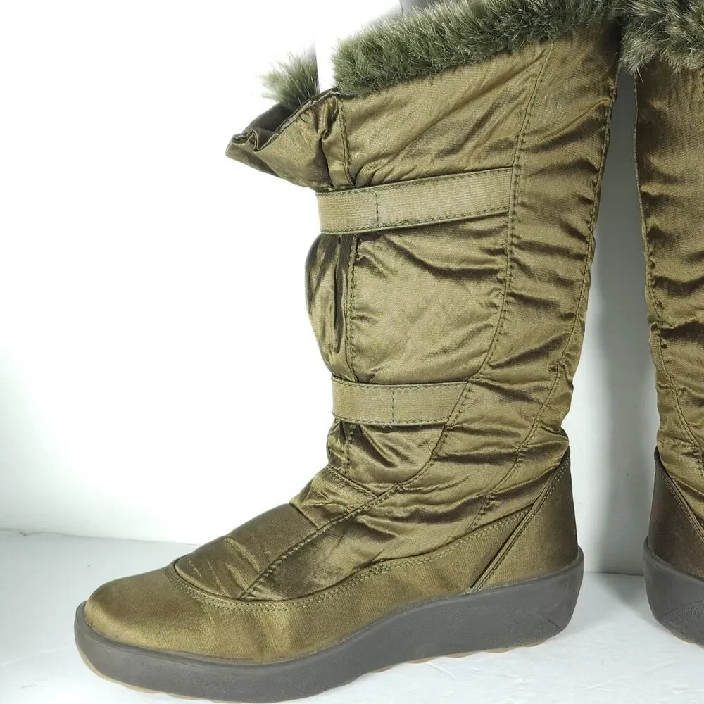 Pajar Canada Women's US9,5 EU40 Bronze brown Faux Fur Wedge Winter Boots